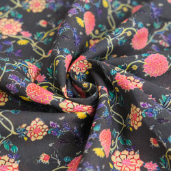 Sonia Printed Cotton Scarf with Green Background - Maison Klem