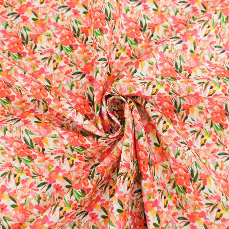 Flower Pop Printed Cotton Poplin - Maison Klem