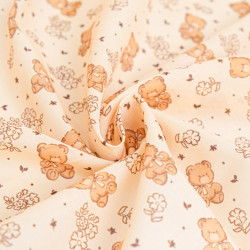 Cosy Bear Printed Cotton Poplin - Maison Klem