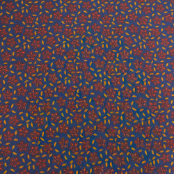 Voile de Coton Imprimé Indian Vibes Bleu Safran - Maison Klem