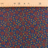 Printed Cotton Poplin Indian Vibes Saffron Blue - Maison Klem