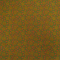 Voile de Coton Imprimé Indian Vibes Vert Orange  - Maison Klem