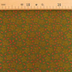 Voile de Coton Imprimé Indian Vibes Vert Orange  - Maison Klem