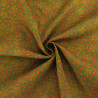 Printed Cotton Poplin Indian Vibes Green Orange - Maison Klem