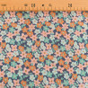 Lula Blue and Pink Printed Cotton Scarf with Blue Background - Maison Klem