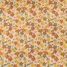 Lula Yellow, Pink, and Khaki Printed Cotton Scarf with an Ecru Background - Maison Klem