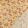 Lula Yellow, Pink, and Khaki Printed Cotton Scarf with an Ecru Background - Maison Klem