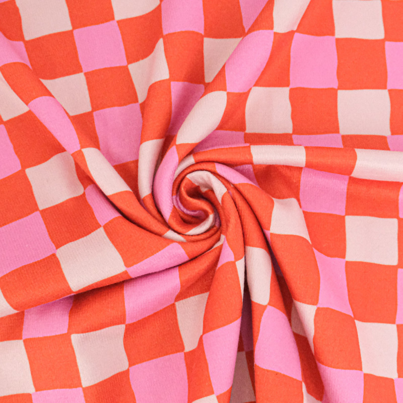 Microfiber sponge checkered print Terry Cloth Backin - Maison Klem