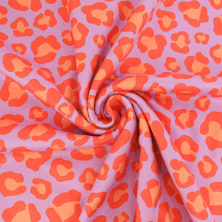Orange and Mauve Leopard Print Microfiber Sponge - Maison Klem