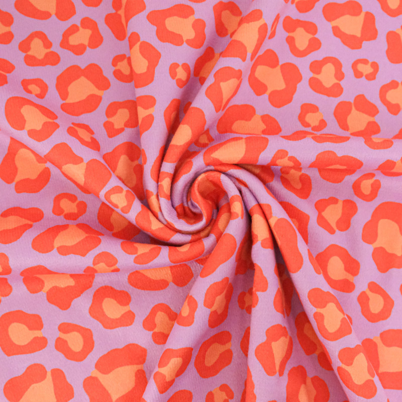 Orange and Mauve Leopard Print Microfiber Sponge - Maison Klem