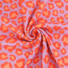 Eponge Microfibre Imprimé Léopard Orange Mauve Envers Bouclette - Maison Klem