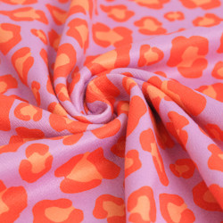 Orange and Mauve Leopard-Print Microfiber Cloth - Maison Klem
