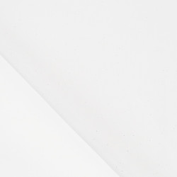 Popeline de Coton Pailletée Argent Blanc - Maison Klem