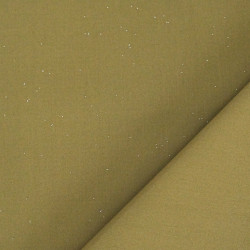 Khaki Cotton Poplin with Silver Sequins - Maison Klem