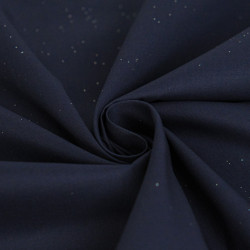 Navy Blue Silver Sequined Cotton Poplin - Maison Klem