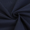 Navy Blue Silver Sequined Cotton Poplin - Maison Klem