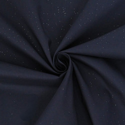 Navy Blue Silver Sequined Cotton Poplin - Maison Klem