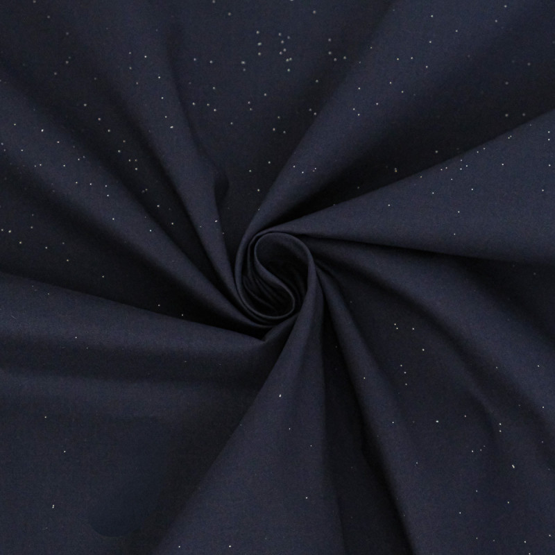 Navy Silver Glitter Cotton Poplin - Maison Klem