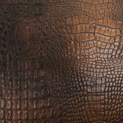 Chocolate-Brown Faux Leather - Crocodile - Maison Klem