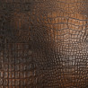 Chocolate-Brown Faux Leather - Crocodile - Maison Klem
