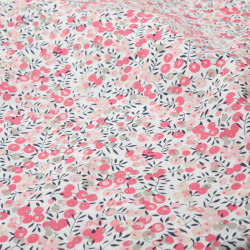 Tissu Coton Fleuri Rose - Maison Klem