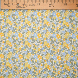 Tissu Coton Fleuri Délice Jaune - Maison Klem