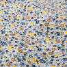 Tissu Coton Fleuri Champ d'été Bleu - Maison Klem
