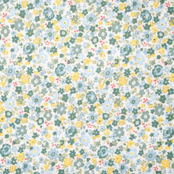 Floral Cotton Fabric Summer Field Green - Maison Klem