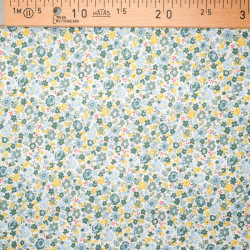 Tissu Coton Fleuri Champ d'été Vert - Maison Klem