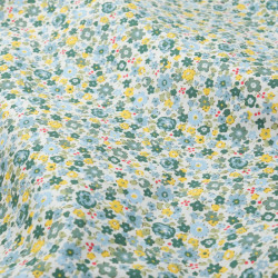 Floral Cotton Fabric Summer Field Green - Maison Klem