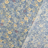 Popeline de Coton Fleuri Henriette Bleu - Maison Klem