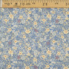 Popeline de Coton Fleuri Henriette Bleu - Maison Klem