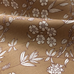Dark Beige Floral Cotton Poplin - Maison Klem