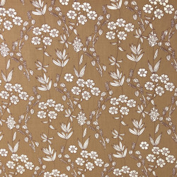 Dark Beige Floral Cotton Poplin - Maison Klem