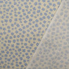 Popeline de Coton Fleur Bleu Ciel Fond Beige - Maison Klem