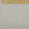 Cotton Poplin with Sky Blue Flower on a Beige Background - Maison Klem