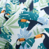White Poplin with Blue and Green Tropical Print - Maison Klem