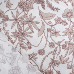 Taupe Floral Print Poplin on an Ecru Background - Maison Klem