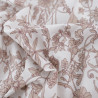 Taupe Floral Print Poplin on an Ecru Background - Maison Klem