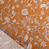 Beige Floral Print Poplin on a Caramel Background - Maison Klem