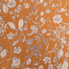 Beige Floral Print Poplin on a Caramel Background - Maison Klem