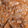 Beige Floral Print Poplin on a Caramel Background - Maison Klem