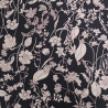 Taupe Floral Print Poplin on Black Background - Maison Klem