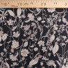 Popeline Imprimé Fleur Taupe Fond Noir - Maison Klem