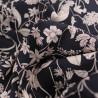 Taupe Floral Print Poplin on Black Background - Maison Klem