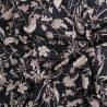 Taupe Floral Print Poplin on a Black Background - Maison Klem
