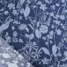 Blue Floral Print Poplin on Navy Background - Maison Klem