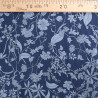 Blue Floral Print Poplin on Navy Background - Maison Klem