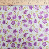 Purple Printed Poplin on White Background  - Maison Klem