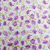 Purple Printed Poplin on White Background  - Maison Klem